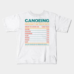 Funny Canoeing Nutritional Facts Kids T-Shirt